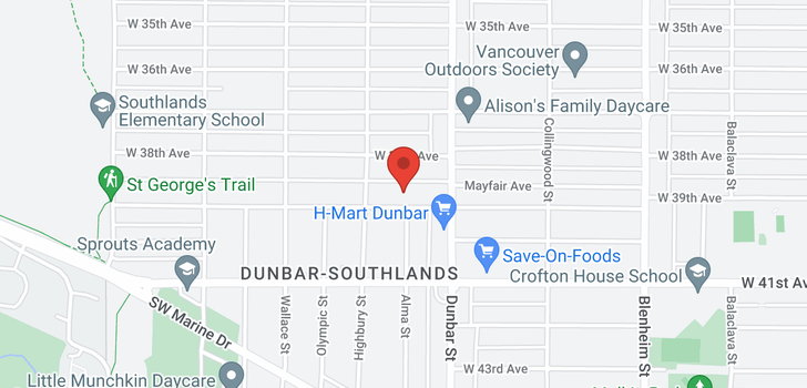 map of 3707 W 39TH AVENUE